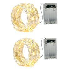 Carica l'immagine nel visualizzatore di Gallery, BXROIU 2x 20 LED Stringa Luci a Batteria, 2 Modalità, Bianco Caldo