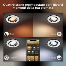 Carica l'immagine nel visualizzatore di Gallery, Philips Hue Milliskin, Faretto a incasso, 70 mm, Bianco, Confezione singola