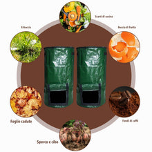 Carica l'immagine nel visualizzatore di Gallery, Composter, 2 pezzi rapida con coperchio riutilizzabile, compostiera da giardino pieghevole in plastica, per giardino, te