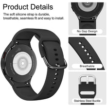 Carica l'immagine nel visualizzatore di Gallery, Amzpas Cinturino per Samsung Galaxy Watch 7/6/5/4 40mm 44mm, 20mm Cinturino Sportivo in Silicone per Samsung Galaxy Watc