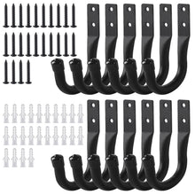 Carica l'immagine nel visualizzatore di Gallery, 12 x Ganci da Muro per Garage, Ganci da Parete Nero, Gancio a J per Garage