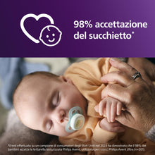 Carica l'immagine nel visualizzatore di Gallery, Philips Avent Ultra Start Ciuccio - Design ortodontico, per neonati, tettarella simmetrica in morbido silicone, senza BP