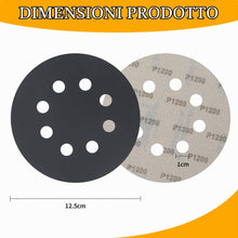 Carica l'immagine nel visualizzatore di Gallery, 86 Pezzi 125mm Dischi Abrasivi, Fette di macinazione 8 fori, 7000/3000/2500/1200/1000/800/600/400/140/150/60 grano, cart