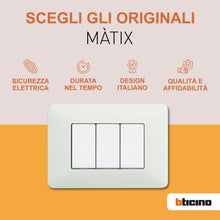 Carica l'immagine nel visualizzatore di Gallery, BTicino SAM4803BBN Kit-placca/Supporto matix 3P Bianco