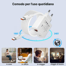 Carica l'immagine nel visualizzatore di Gallery, 80W Caricatore e 2 Metri Cavo USB C per Honor 600 Pro 600 500 400 5G Pad