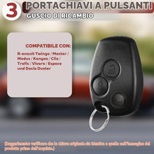Carica l'immagine nel visualizzatore di Gallery, 2 Pezzi Guscio Chiave Auto 3 Tasti Compatibile con R-enault Twingo Master Modus Kangoo Clio Trafic Vivaro Espace Dacia D
