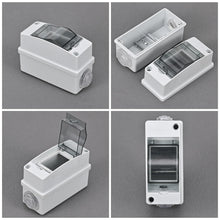 Carica l'immagine nel visualizzatore di Gallery, Scatola di distribuzione IP65, 2 moduli, bianco, plastica, impermeabile, con 1, per giardino o esterni