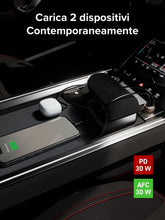 Carica l'immagine nel visualizzatore di Gallery, UNIQO Car Charger 30W, Carica Batteria Auto Mini USB-C USB-A, Presa 12V