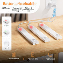 Carica l'immagine nel visualizzatore di Gallery, daphomeu 5 Pezzi LED Sottopensile Cucina, Dimmerabile Luce led Sottopensile, 20cm Bianco Freddo Luce Armadio led con Sen