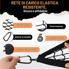 Carica l'immagine nel visualizzatore di Gallery, Rete Elastica Per Bagagliaio 80 x 60 cm Estensione Massima 160 cm * 130 cm