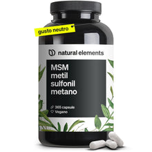 Carica l'immagine nel visualizzatore di Gallery, Integratore MSM Puro 99,9% Metilsulfonilmetano – Zolfo Organico MSM – 1600mg – 365 capsule vegan – per la Salute di Ossa