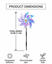 Carica l'immagine nel visualizzatore di Gallery, Girandole Spaventa Uccelli e Piccioni, 6 Pezzi Riflettenti 2 Design, Dissuasori Efficaci per Balcone, Giardino, Frutteto