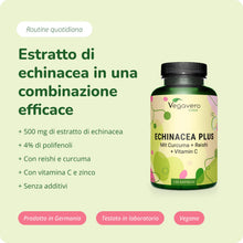 Carica l'immagine nel visualizzatore di Gallery, Echinacea Complex | con Vitamina C, Zinco, Reishi e Curcuma | per Sistema Immunitario | Senza Additivi e Certificato in 