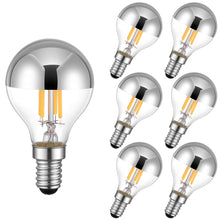 Carica l'immagine nel visualizzatore di Gallery, 6Confezione Lampade a specchio G45 Testa Argento Lampadina LED E14 Base Edison Sostituisce 40 Watt, 4W, 240 Lumen, 2700K