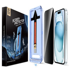 Carica l'immagine nel visualizzatore di Gallery, MAGIC JOHN Privacy Pellicola Protettiva per iPhone 15, Anti-Spy Vetro Temperato Film, Durezza 9H, Rimozione Automatica D