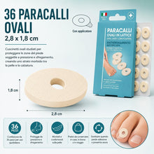 Carica l'immagine nel visualizzatore di Gallery, Topolenashop 36 Paracalli Ovali Autoadesivi in Lattice Naturale 2,8 x 1,8 cm – Cuscinetti Morbidi Trasparenti Anti-Sfreg