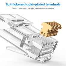 Carica l'immagine nel visualizzatore di Gallery, MOGOOD Connettori RJ45 Cat6 Passanti 10Gbps 50 Pz per Cavi Ethernet AWG24