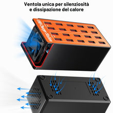 Carica l'immagine nel visualizzatore di Gallery, Caricabatterie USB Multiplo da 20 Porte, Stazione di Ricarica Intelligente da Scrivania con Ricarica Rapida e Design Com