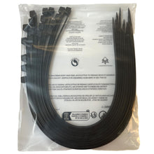 Carica l'immagine nel visualizzatore di Gallery, Fascette extra large resistenti per uso esterno, 600 mm x 4,8 mm, resistenza alla trazione 22 kg, 50 pezzi, nero