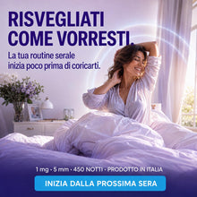 Carica l'immagine nel visualizzatore di Gallery, Melatonina Per Dormire 1 mg – 450 Microcompresse – Melatonina Pura con Lavanda e Zinco – Integratore Sonno per Ridurre i