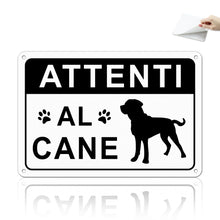 Carica l'immagine nel visualizzatore di Gallery, TAKULA Cartello Attenti al Cane 22x15cm – Alluminio per Cancelli e Giardini