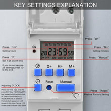 Carica l'immagine nel visualizzatore di Gallery, Heschen THC15A - Temporizzatore digitale elettronico Digital Power LCD programmabile settimanalmente CA 220 – 240 V 16 a