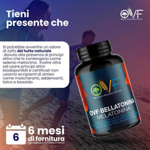 Carica l'immagine nel visualizzatore di Gallery, OVF Melatonina per Dormire Bene Senza Risvegli 180 Capsule 6 Mesi di Scorta con Zinco, Selenio, Adenosina e Glicina Inte