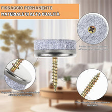 Carica l'immagine nel visualizzatore di Gallery, Gucass 50 Pezzi Feltrini per Sedie, Ø 20mm Feltro Aliante con Vite, Rotondi Piedini per Sedie Protezioni per Pavimenti, 