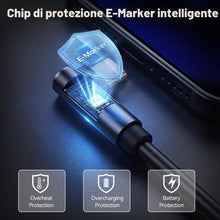 Carica l'immagine nel visualizzatore di Gallery, OTraki Cavo USB-C a Spirale 240W 0.3-0.8 m Retrattile 90 Gradi con QC3.0