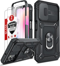 Carica l'immagine nel visualizzatore di Gallery, LeYi Cover per Samsung A25 5G con Vetro Temperato [2 Pack](Nero)