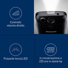 Carica l'immagine nel visualizzatore di Gallery, Panasonic KX-TU110 sbloccato, 0GB, Cellulare Facilitato, Ampio Display a Colori, Dual SIM, Chiamate Prioritarie a Mani L