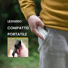 Carica l'immagine nel visualizzatore di Gallery, ROXON C1S Posata da campeggio Nero 3-in-1 (coltello, cucchiaio, forchetta)