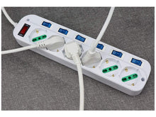 Carica l'immagine nel visualizzatore di Gallery, Extrastar Multipresa ciabatta elettrica 6 Posti 10/16A Bipasso Schuko 250V Max:2500W con interruttori indipendenti 1,5MT