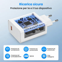 Carica l'immagine nel visualizzatore di Gallery, Caricabatterie 120W per Xiaomi 14T Pro 13T / 12T Pro con 1.5 m Cavo USB C
