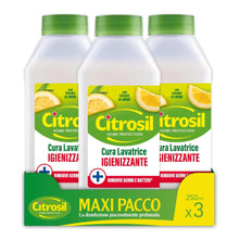 Carica l'immagine nel visualizzatore di Gallery, Citrosil Cura Lavatrice Igienizzante e Anticalcare 250 ml x 3