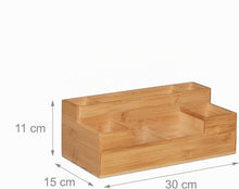 Carica l'immagine nel visualizzatore di Gallery, Relaxdays Organizer da Scrivania, 7 Scomparti, Portaoggetti in Bambù, Ufficio, Cucina, Bagno, HLP: 11x30x15 cm, Naturale