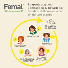 Carica l'immagine nel visualizzatore di Gallery, Femal Menopausa, Integratore Non Ormonale di Origine Vegetale 30 Capsule