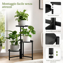 Carica l'immagine nel visualizzatore di Gallery, FARYODI - Supporto per fiori a 3 livelli in metallo, porta piante in metallo e scala per piante per interni ed esterni, 