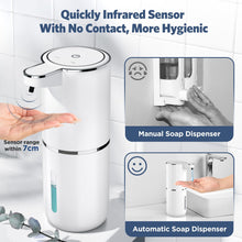 Carica l'immagine nel visualizzatore di Gallery, Dispenser Sapone Automatico, 380 ml Dispenser Sapone Bagno con Sensore di Movimento Infrarossi, Parete, Ricaricabile Tra