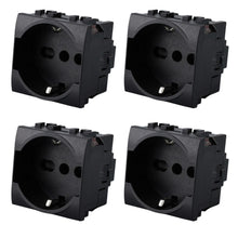 Carica l'immagine nel visualizzatore di Gallery, Presa Schuko 2P+T 16A, Compatibile Con Bticino Living Light (4 Pezzi, Nero)