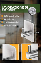 Carica l'immagine nel visualizzatore di Gallery, 4smile Ganci Adesivi, 6 pezzi Appendi Accappatoio Bagno, Acciaio inox, Porta Asciugamani Autoadesivo, Argento