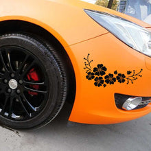 Carica l'immagine nel visualizzatore di Gallery, Adesivo floreale colorato decalcomania per auto fiori autoadesivo 30x14 cm etichetta impermeabile nera