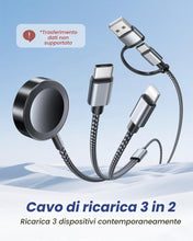 Carica l'immagine nel visualizzatore di Gallery, RAVIAD 3 in 2 Caricatore Apple Watch per Apple Watch, USB C, Lightning 1.2M