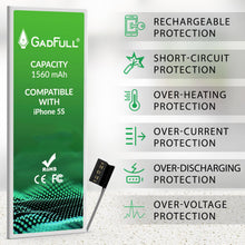 Carica l'immagine nel visualizzatore di Gallery, Batteria compatibile con iPhone 5S | 2026 Data di produzione | Manuale Profi Kit Set di Attrezzi | Batteria di ricambio 
