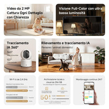 Carica l'immagine nel visualizzatore di Gallery, XIAOMI C201 Telecamera WiFi Interno 1080P, Videocamera Sorveglianza