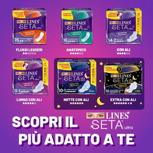 Carica l'immagine nel visualizzatore di Gallery, Assorbenti LINES SETA ULTRA GIORNO con ali x16 per ciclo mestruale