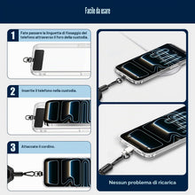 Carica l'immagine nel visualizzatore di Gallery, Dadanism Cordino Retrattile Antifurto per Telefono n Acciaio, Nero