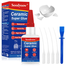 Carica l'immagine nel visualizzatore di Gallery, Colla per Ceramica 35g, Adesivo Istantaneo Forte, Impermeabile e Trasparente, per Riparare Porcellana, Ceramica, Vetro e