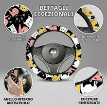 Carica l'immagine nel visualizzatore di Gallery, Coprivolante Auto Universale, Copri Volante per Auto Universale, Copri Sterzo Antiscivolo, Morbido Elastico Copri Volant
