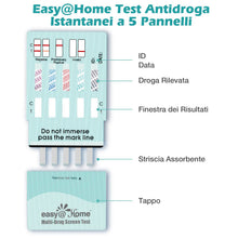 Carica l'immagine nel visualizzatore di Gallery, easy@Home 5 Test Antidroga Urine, 5 Droghe THC COC OPI AMP BZO